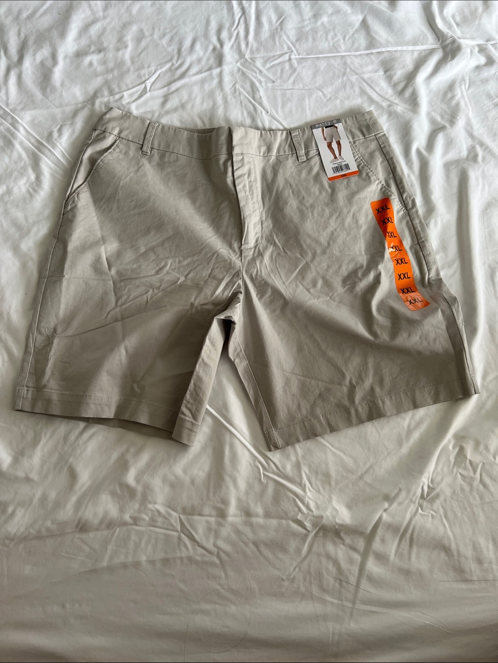 Matty M Women's Flat Front Beige Shorts #199